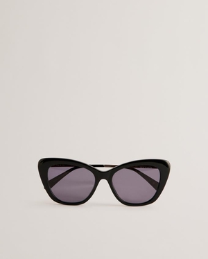 Lunette de Soleil Ted Baker Cat Eye Acetate Frame Noir Femme | FKI-37223323